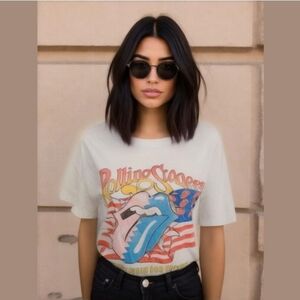 NWOT Day Rolling Stones White Cotton Tshirt Sz S